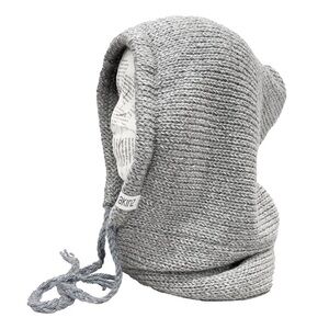 Akinz Handmade Versed Hooded Cowl Neck warmer Sterling Silver Gray winter ski
